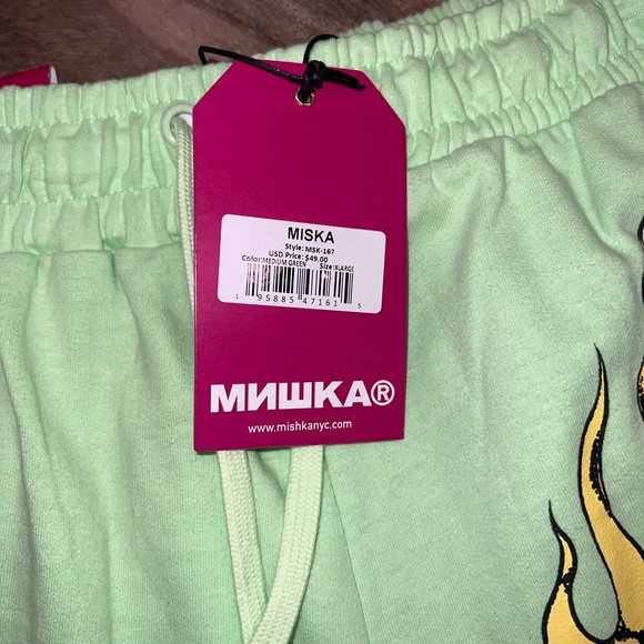 Mishka Light Green Graphic Shorts - Picture 3 of 7